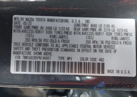 2023 Mazda Cx-50 2.5 S Preferred Plus z USA, uszkodzony, nr VIN 7MMVABCM5PN148607